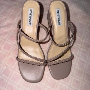 Steve Madden Taupe Braided Strap Heels